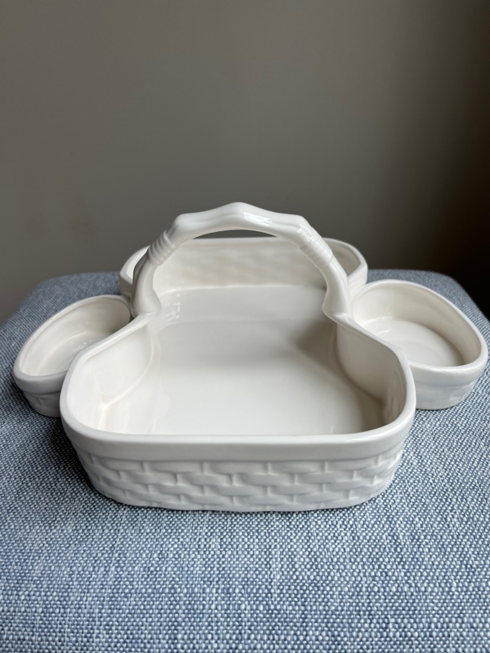 Tiffany & Co Berry Basket Weave Woven Handle Vintage Dessert Tray